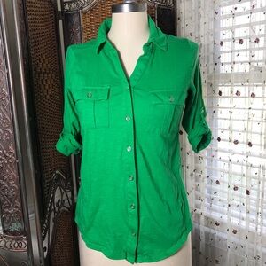 Liz Claiborne Bright Green Button-Down Shirt